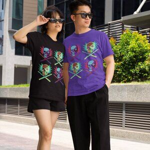 💀🎱 Mosaic Skull 8 Ball Graphic T-Shirt | Unisex Streetwear Tee